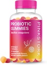 Prenatal & Postnatal Women을위한 핑크 Stork Probiotic Gummies - 소화를위한 Probiotics, 아침 Sickness, pH 밸런스, Gut 건강, 면역 지원 - 60 Sugar-Free Probiotics - 5 억 CFUs