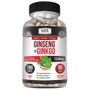 Kaya Naturals Red Panax Ginseng + Ginkgo Biloba - Nootropic Brain Supplement -인지 및 농도 지원 - 뇌 부스터, 초점 및 메모리 보충 - 180 캡슐