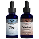 WellnessOne Ionic Liquid 아연 및 셀레늄 액체 드롭 - 아연 셀레늄 번들 Immune 시스템 및 Thyroid & Heart Health - 1.67 fl oz 아연 및 셀레늄 액체 드롭 지원
