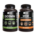 PURE ORIGINAL INGREDIENTS Diosmin 및 MSM 번들, 365 캡슐 각각, 마그네슘 또는 쌀 필러 없음, 항상 순수한