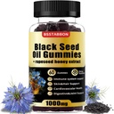 1000mg 유기 검정씨 기름, 25mg에 의하여 rapeseed 꿀 추출물, 비타민 B6, B12 및 Immune 체계 지원을 위한 아연을 가진 까만씨 기름 Gummies (60 Gummies) (60 조사)