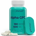 알파 GPC 콜린 보충교재 600mg – 180 채식 캡슐, 매일 에너지, 3 달 공급을 위한 높은 순수성 Nootropic, Cognitive & Mental Clarity를 위한 Acetylcholine 근원, 미국에서 만드는 GMP