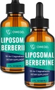 Liposomal Berberine HCL 액체 드롭 - Ceylon Cinnamon, Bitter Melon, Green Tea & More와 12-in-1 초본 공식 - 4 Fl Oz