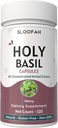 Holy Basil Leaf Capsules 500mg | 농축 10:1 추출물 Ocimum tenuiflorum Herbal Supplement | Non-GMO, 글루텐 프리 | 삼키기 (120 개)