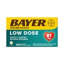 Bayer Aspirin Regimen 낮은 복용량 Enteric 코팅 정제, 81 mg, 200 조사