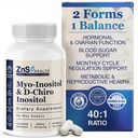 ZnS Myo-Inositol & D-Chiro Inositol 보충교재 | Hormonal Balance & Menstrual Cycle Support | 40:1 이상 비율 | Ovarian Health & Fertility | 2050mg | 30일 채식 캡슐