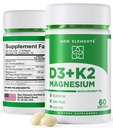 새로운 성분 비타민 D3 K2 10,000 IU 마그네슘 글리세라이드 500mg - 뼈 건강, 면역 지원, 에너지 및 계류 - 비 GMO, 글루텐 자유로운, 여자 & 남자 (60 softgels)를 위한 설탕 자유로운 Softgels