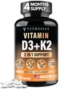 VITBOOST 비타민 D3 K2 복합체 - 삼키기 쉬운 - 비타민 D (D3) 5000 IU (125 mcg) & K2 (MK-7) 90 mcg | 비 GMO | 글루텐 프리 | 미국 제작 | 120 캡슐