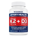 심장, 면역 및 뼈 지원 비타민 K2 (180mcg) & 비타민 D3 (5000iu), 30 Veggie 캡슐에 대 한 Weider Artery 건강