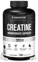 Jacked Factory Creatine Monohydrate 캡슐 - 근육 성장을 위한 크레아틴 알약, 증가된 힘, 강화된 에너지 산출 및 개량된 운동 성과 - 150의 캡슐