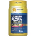 Renew Life Extra Care 소화 Prebiotic 및 Probiotic Gummies, 소화 및 면역 건강을 위한 매일 보충, B. Coagulans 및 B. Subtilis, Dairy, Soy 및 글루텐없는, 2 Billion CFU, 48 조사