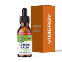 Vimergy Organic Lemon Balm Tincture Herbal Supplement - 10 : 1 레몬 발름 추출물의 175 mg, 차에서 사용할 수 있습니다 - USDA 인증 유기, 비 GMO, 알코올 - 무료 - 30 mL (1 mL / 조각)
