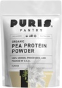 PURIS® Organic Pea Protein Powder, 100 % 미국, 2 LB Unflavored, 공인 유기농, 채식, 글루텐 무료, 유제품 무료, 비 GMO, 플랜트 기반 단백질, 케토, BCAA (2 파운드 (12의 포장), Unflavored)