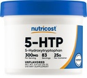 Nutricost 5-HTP 분말 25 그램 (섭리 당 300mg) - 글루텐 무료 & 비 GMO, 순수한 5-htp