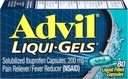 Advil 고통 Reliever/Fever 흡진기, 200mg Solubilized Ibuprofen (80-Count Liqui-Gel 캡슐, 2)의 팩