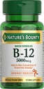 Nature 's Bounty Vitamin B12, 에너지 대사 및 신경 시스템 건강, 5000mcg, 40 빠른 용해 정제