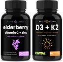 NutraChamps Elderberry 및 비타민 D3 + K2 캡슐 번들