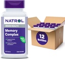 Ginkgo Biloba 120mg 및 B 비타민, 뇌 건강 및 메모리 지원을위한 규정식 보충, 60 정제, 30 일 공급 (12 포장)