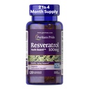 Puritan의 Pride Premium Resveratrol Youth GuardTM 100mg, 면역 체계, 산화 방지제, 설탕 Metabolism, 혈액 교류 및 관 기능 지원, 120 급속한 방출 Softgels를 위한 규정식 보충교재