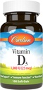 Carlson - 비타민 D3, 1000 IU (25 mcg), 뼈 건강, 근육 건강, Cholecalciferol, 비타민 D 보충교재, 비타민 D3 연약한 젤, 100 Softgels
