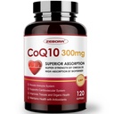 ZEBORA CoQ10-300mg-Softgels with PQQ, BioPerine & Omega-3, 120 서빙 Coenzyme Q10 (Ubiquinone) 높은 흡수, 강력한 산화 방지제, 지원 심장 건강 및 에너지 생산