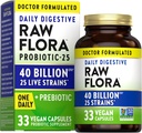 Nature's Truth Raw Flora Probiotic with Prebiotics | 40억 CFU | 일일 다이제스트 채식 캡슐 | 남성과 여성을위한 글루텐 무료 보충