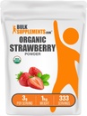 BulkSupplements.com 유기 딸기 분말 - 유기 딸기에서 과일 분말 - 설탕 추가 및 글루텐 없음, 서빙 당 3g, 1kg (2.2 파운드) (1 포장)