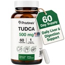 PRISTINE'S Tudca 500MG Liver 지원 및 순화 된 Bile 소금 보충 캡슐 - 60 일 공급 - Gallbladder Liver Organ & Digestion Detox 및 Cleanse 지원 보충 - 글루텐 자유로운 비 GMO