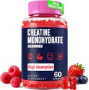 여성 & 남자, 타우린 & B6, 최대 힘 & 근육 성장을 위한 Chewable Creatina 전 운동 Gummies, 에너지, 내구시간, 남자 & 여자를 위한 Creatine - 1개의 병