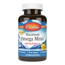 Carlson - 최대 Omega 소형, 1000 mg Omega-3s의 심장 기능, 뇌 지원 & 건강한 시효, 레몬, 120 소형 Softgels