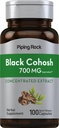 피핑 록 블랙 코호쉬 루트 추출 | 700 mg | 100 캡슐 | 농축 | Non-GMO, 글루텐 프리 보충