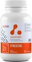 ATP LAB Synerzinc 90 모자 - 남성과 여성을위한 Vegan 아연 보충 - 아연 미네랄 보충제 - 건강한 피부 - 성인용 아연 비타민