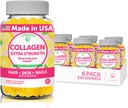 Lunakai Collagen Gummies - 가장 쉬운 번식 공식 - Biotin, 아연, 비타민 C 및 E가있는 여성과 남성을위한 200mg 가수 분해 콜라겐 Gummies - 여성을위한 비 GMO 노화 방지 보충 - 6 팩