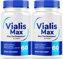 (2 팩) 남자를 위한 Vialis 최대 알약 - 빠른 임시 에너지, 내구시간 및 성과를 위한 공식 Vialis 최대 우수한 남성 지원 공식, VialisMax 캡슐 진보된 공식, 2 달을 위한 120의 캡슐