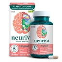 NEURIVA Original Decaffeinated Clinically Tested Nootropic Brain Supplement for Memory, Focus & Concentration, NeuroFactor & Phosphatidylserine, 28ct 캡슐
