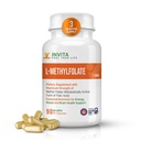 INVITA L-Methylfolate - 직업적인 힘 활동적인 메틸 Folate - 에너지, 계류 및 면역 지원을 위한 5-MTHF 보충교재 - 비 GMO, 글루텐 자유로운, 충전물 없음 (7.5 Mg)