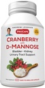 ANDREW LESSMAN Cranberry - 30 캡슐 - Bladder, Kidney 및 Urinary Tract 건강 지원. 높은 효능 표준 크랜베리 농축 및 D-Mannose. 삼키기 캡슐에 쉬운