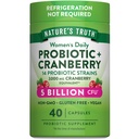 여성을 위한 자연의 진실 프로바이오틱스 | 5억 CFUs Daily | 40 Vegetarian Capsules | Cranberry | Non-GMO & Gluten Free | 냉동 필요 없음