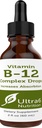 Ultra6 영양 비타민 B12 하위 언어 액체 낙하 - B12 Methylcobalamin 보충 에너지 & 피로를 위해 중대한 - 여성 & 남자를 위한 비타민 B 보충교재 - 90 일 공급
