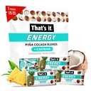 그게 다. Piña Colada Caffeine 혼합 에너지 미니 바 파인애플 코코넛 (15 개) Allergy-Friendly, 비 GMO, 글루텐 무료 스낵