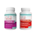 20% 뭉치 Utiva Cranberry PACs 30 Vegi 캡슐 Cranberry 여성과 남자를 위한 Urinary Tract 건강 + Utiva D-Mannose 500mg 120 캡슐 자연적인 홍조 Bladder와 Urinary Tract