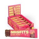 Misfits Vegan Protein Bar, 쿠키 버터 - 업데이트 된 레시피 | 공장 기반, 낮은 설탕 및 캐비넷, 높은 섬유 스낵 | 15 팩