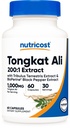 Nutricost Tongkat Ali 1,000mg 60 캡슐 - Tribulus Terrestris 및 BioPerine, 채식 모자, 비 GMO, 글루텐 무료, 유력한 추출물