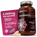 OmniBiotics Myo-Inositol & D-Chiro Inositol 여성 호르몬 균형을위한 40 : 1 비율 - Reproductive Health & Ovarian Function을 지원하는 여성 보충. 비 GMO - 120 채식 캡슐