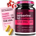 Berberine 보충교재 1250mg Bitter Melon와 Banaba 잎을 가진 무게 관리를 위한 유력한 식물 캡슐 - Barberry 추출물에서 HCl - 30의 서빙