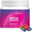 Microbiome Labs MegaMucosa Gut 건강 분말 - 건강한 Gut & Immune 기능을위한 완벽한 Mucosal 지원 - Dairy-Free Immunoglobulins 및 아미노산 - Berry Acai (5.5 oz)