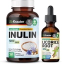 BIO KRAUTER Inulin 100 캡슐 & Licorice 뿌리 Tincture 2 Fl. Oz.