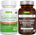 남자를 위한 Multivitamin & 무기물 + 높은 흡수 Curcumin C3 Complex, Vegan 번들, 중단된 방출 급속한 입구를 가진 진보된 Multivitamin + 300% 더 중대한 흡수 Curcuminoids, Igennus에 의하여