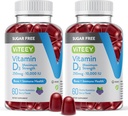 성인 & 청소년을위한 Viteey 비타민 D3 Gummies -10,000 IU, 250mcg, 최대 힘 - 설탕 무료, 뼈, 관절 및 근육 건강, 면역 부스트 - 채식주의, 젤라틴 무료 - 맛있는 체리 맛