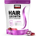 Force Factor Hair Growth Accelerator Soft Chews, 임상적으로 장식 된 Lustriva 및 Biotin와 여성과 남성을위한 머리 성장 비타민, 더 두꺼운, Fuller, Stronger Hair, 혼합 Berry, 60 소프트 체스를 촉진